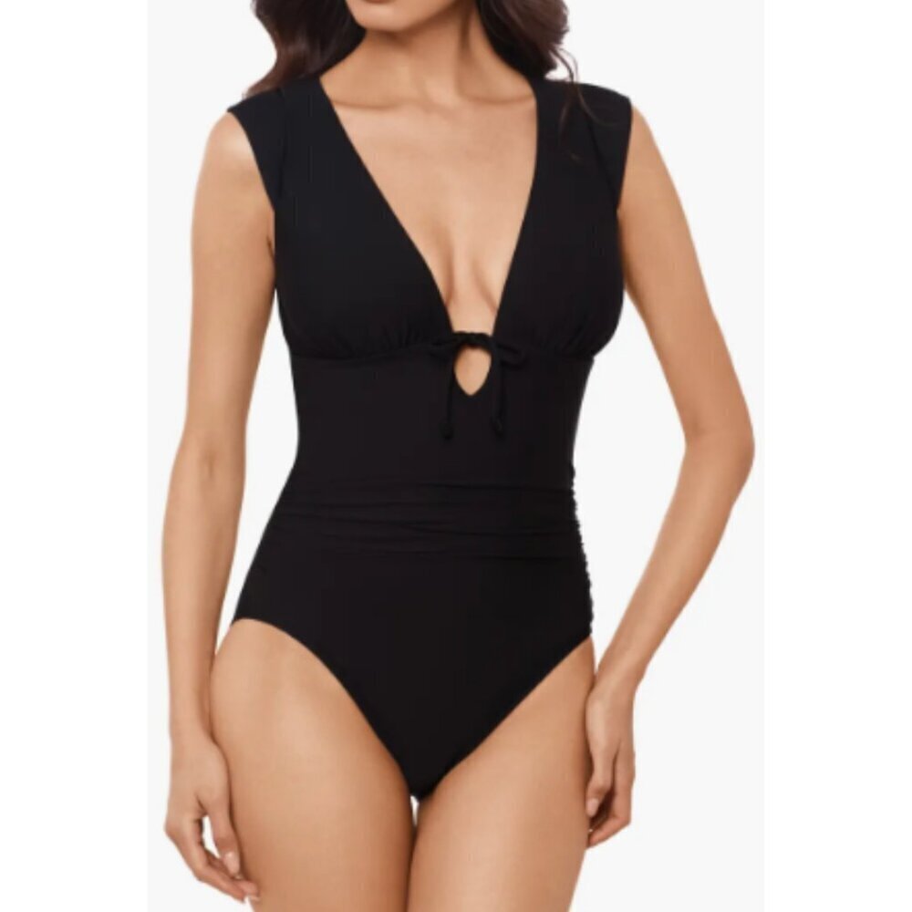 New! MagicSuit Dash Open Back Plunge One-Piece Swimsuit Size 12 - 47355
